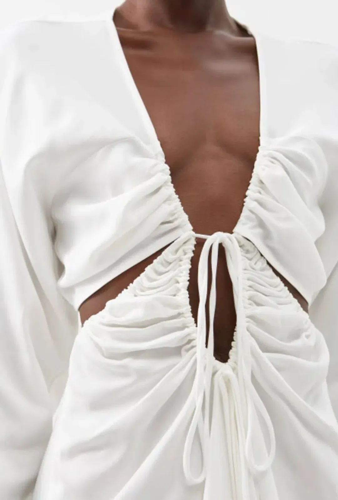 Christopher Esber V-neck Cut Out Mini Dress White Size 10 for rent on The Volte - main image