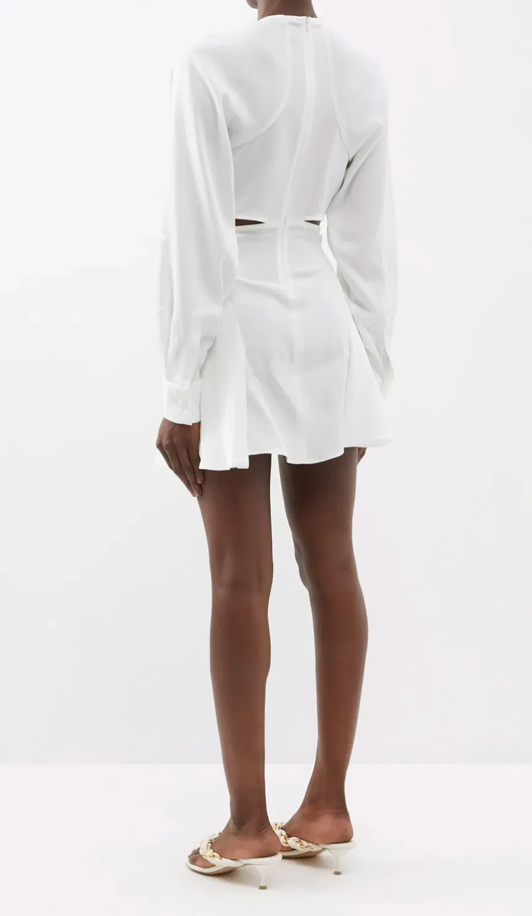 Christopher Esber V-neck Cut Out Mini Dress White Size 10 for rent on The Volte - main image