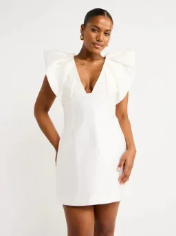 Acler Denare Mini Dress Ivory Size 6 for rent on The Volte - image 6