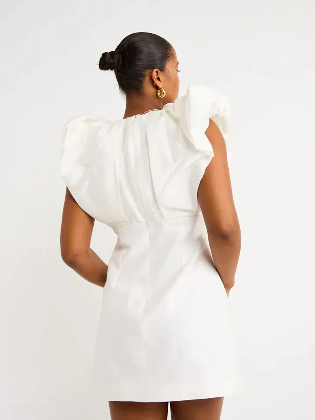 Acler Denare Mini Dress Ivory Size 6 for rent on The Volte - main image