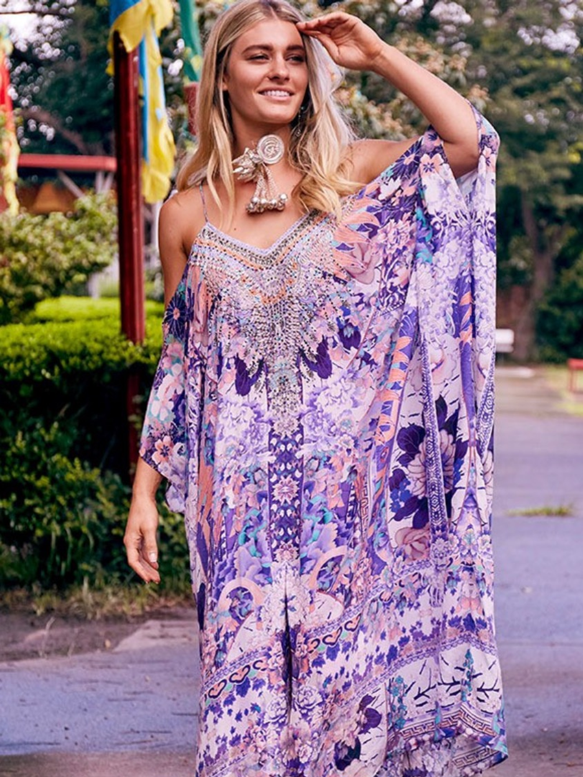 Camilla Still Life Shoestring Kaftan One Size for rent on The Volte - main image