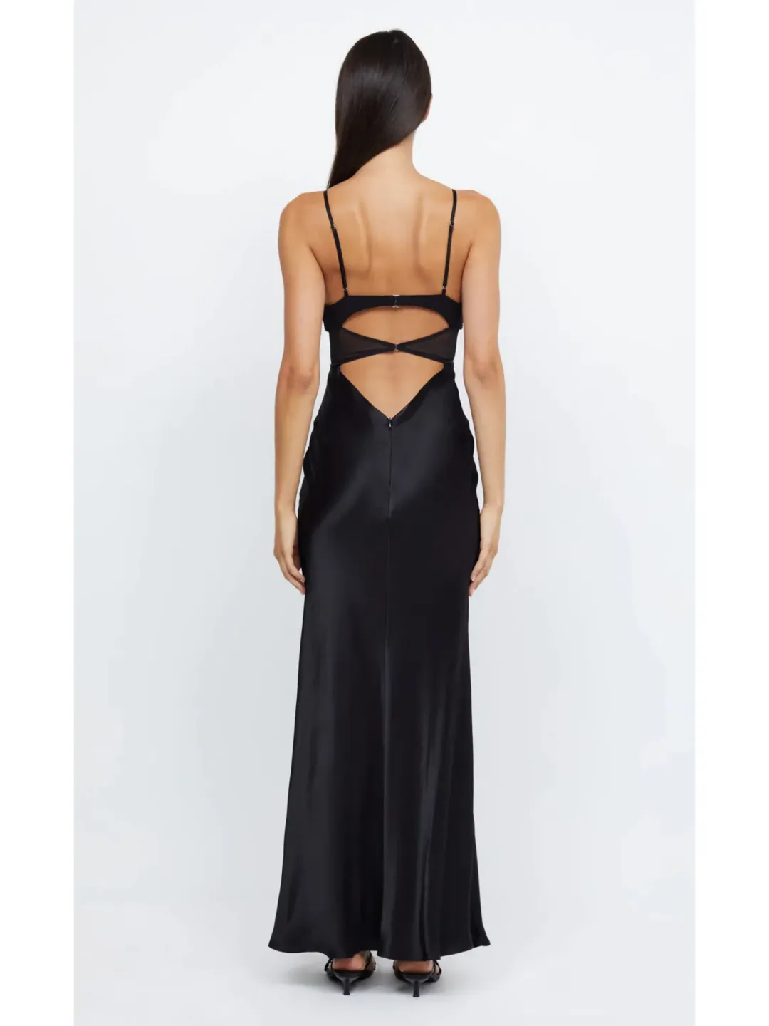 Bec & Bridge Ashton Cut Out Mesh Maxi Dress in Black Size AU 10 for rent on The Volte - main image