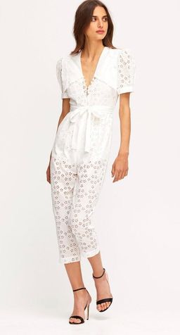 ALICE MCCALL wild grotto white jumpsuit size 6 for rent on The Volte - image 1