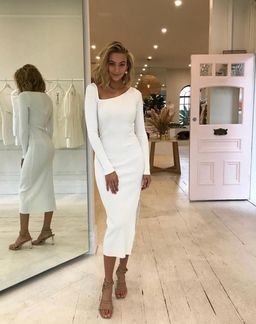 Bec & Bridge Iman Midi Dress Ivory White Size 6 for rent on The Volte - image 3