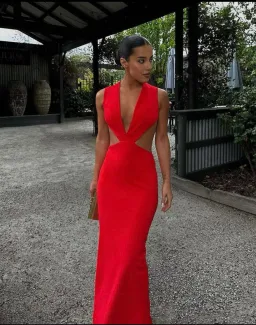 Effie Kats Valencia Dress Cherry Red Size 6 for rent on The Volte - image 2