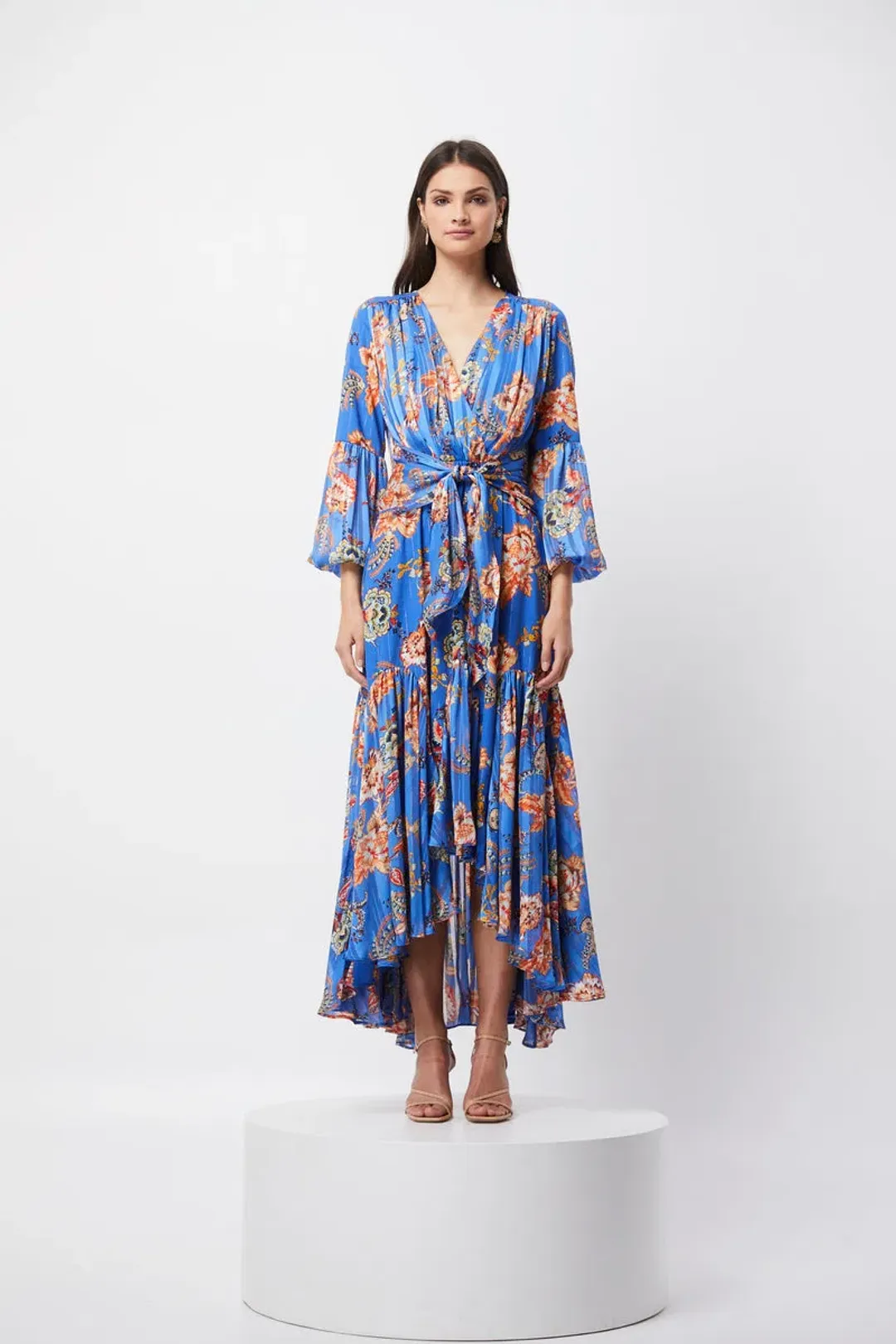 Elliatt Balance Dress in Blue/Print Size 8 for rent on The Volte - main image