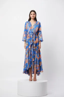 Elliatt Balance Dress in Blue/Print Size 8 for rent on The Volte - image 1