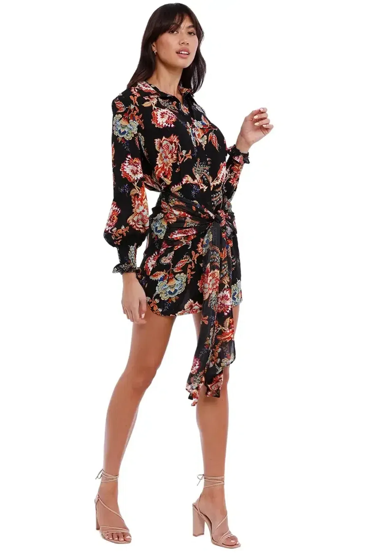 Elliatt Independence Dress in Black/Floral Size 12 for rent on The Volte - main image