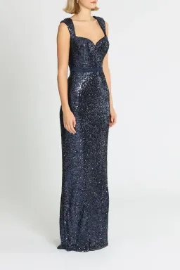 Elle Zeitoune Liam Midnight Gown in Blue Size 16 for rent on The Volte - image 2