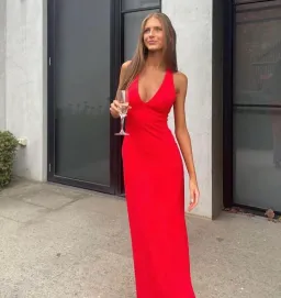 Effie Kats Eiza Gown Red Size S / AU 8 for rent on The Volte - image 6