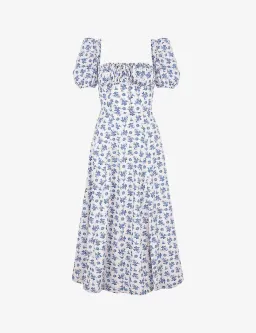 House of CB Tallulah Midi Dress Blue White Floral Size XS / AU 6 for rent on The Volte - image 5