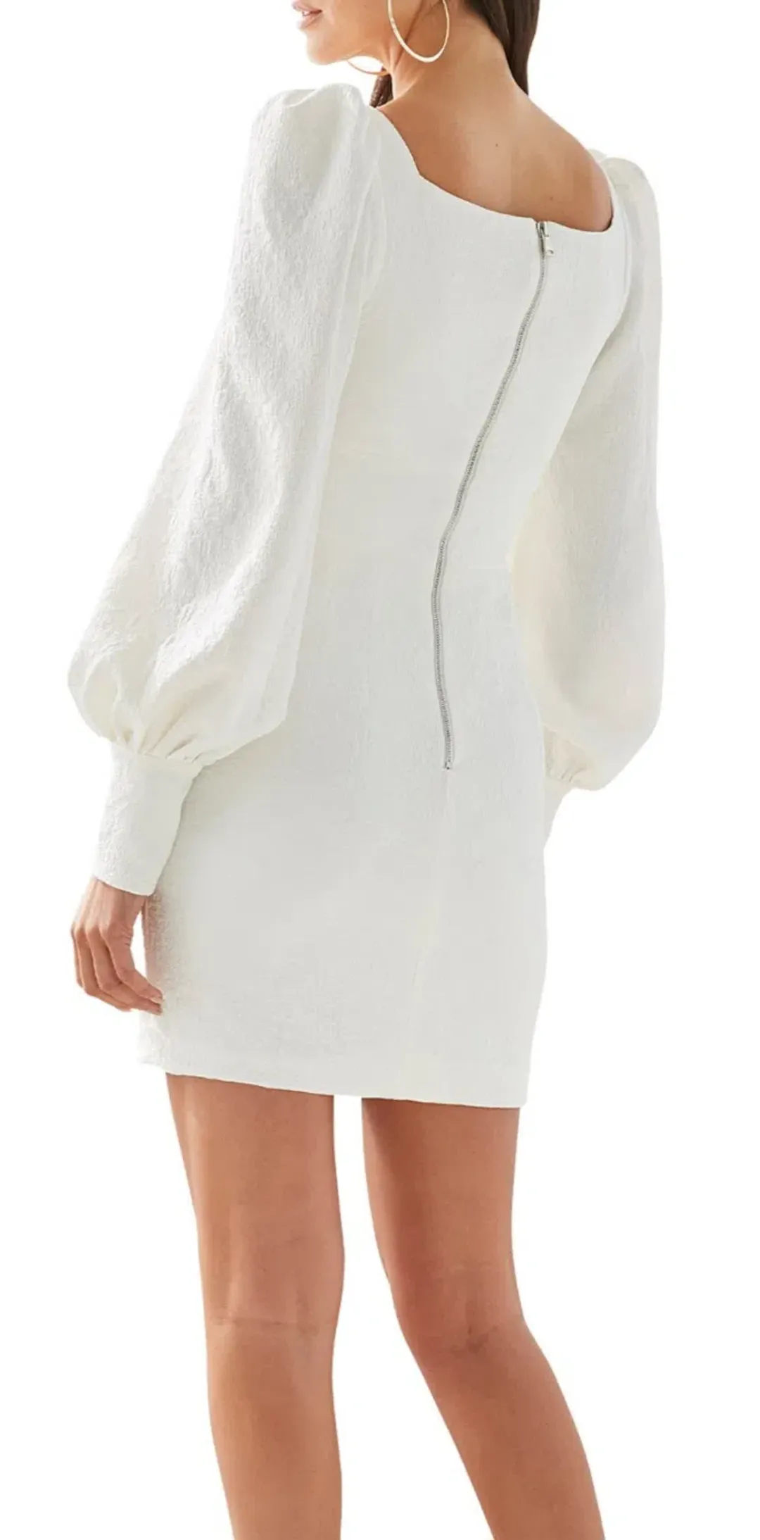 By Johnny Mia Cuff Sleeve Mini Dress White Size 10 for rent on The Volte - main image