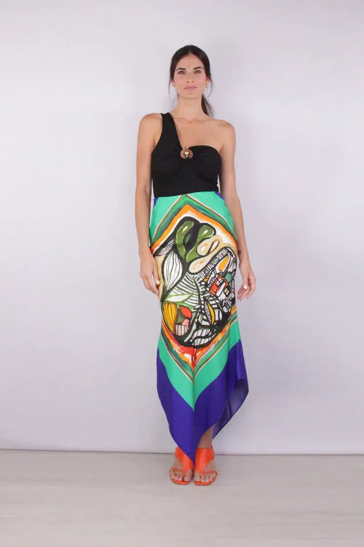 Christopher Esber Bandana Silk Maxi Skirt Print Size 8 for rent on The Volte - main image