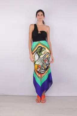 Christopher Esber Bandana Silk Maxi Skirt Print Size 8 for rent on The Volte - image 1