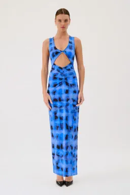 Suboo Shibori Sleeveless Reversible Twist Front Dress Blue Size XL / AU 14 for rent on The Volte - image 1