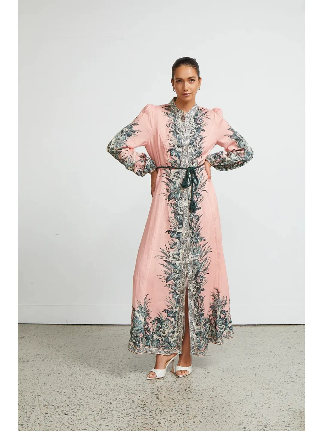 Zimmermann Moonshine Billow Long Sleeve Dress Pink Size 1 / AU 10 for rent on The Volte - main image