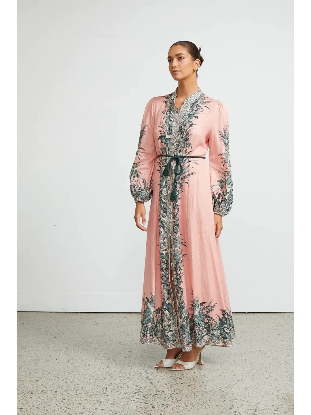 Zimmermann Moonshine Billow Long Sleeve Dress Pink Size 1 / AU 10 for rent on The Volte - main image