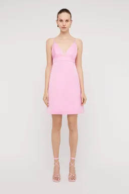 Scanlan Theodore Satin Shoestring Dress Pink Size 10 for rent on The Volte - image 1