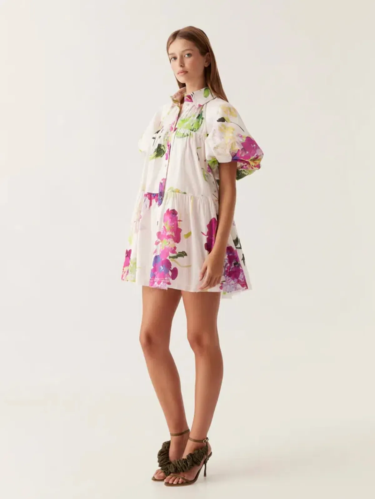 Aje Pablo Smock Mini Dress Wild Hydrangea Size 8  for rent on The Volte - main image