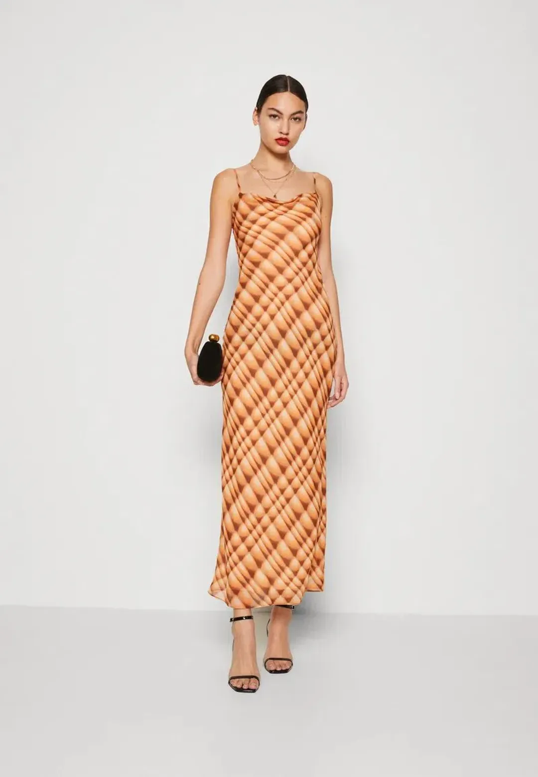Bec & Bridge Soleil Slip Maxi Dress Golden Hour Check Size AU 8  for rent on The Volte - main image