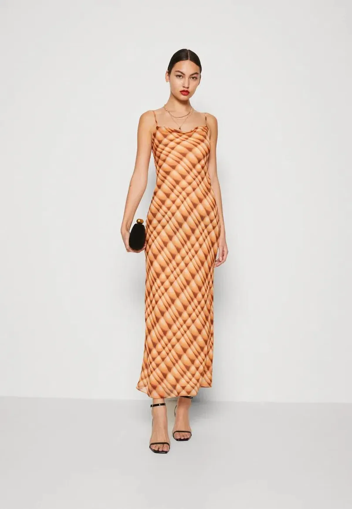 Bec & Bridge Soleil Slip Maxi Dress Golden Hour Check Size AU 8  for rent on The Volte - main image