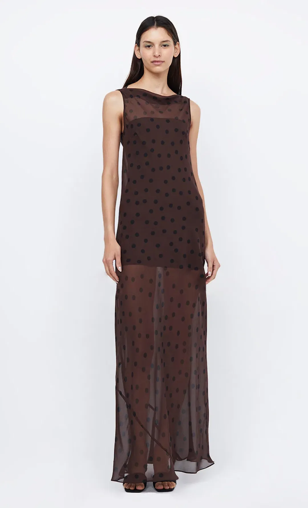 Bec & Bridge Turner Boatneck Maxi Dress Chocolate Size 10 for rent on The Volte - main image