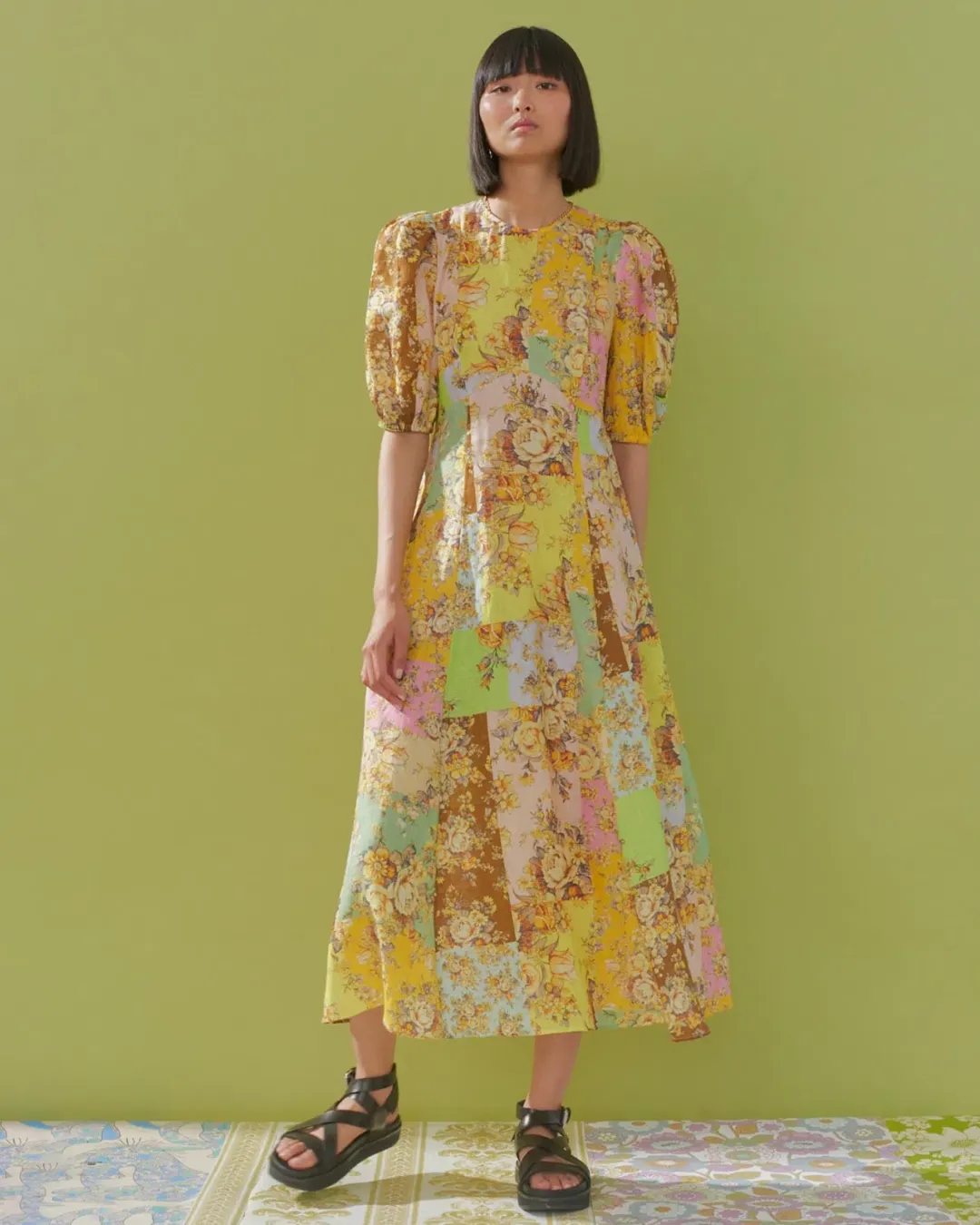 Alemais Matilde Midi Dress Multi Floral Size 6 for rent on The Volte - main image