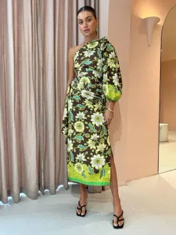 Alemais Winnie Midi Dress Chocolate/Floral Size 8 for rent on The Volte - image 3