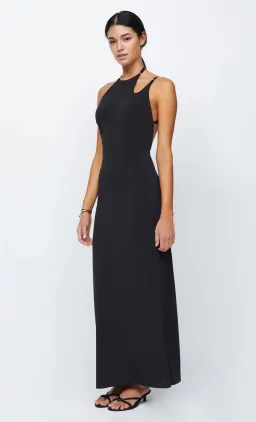 Bec & Bridge Zadie Asym Maxi Cut Out Strap Halter Open Back Dress Black Size AU 8 for rent on The Volte - image 2