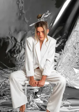 Dissh Harley Boyfriend Two-Piece Suit White Size 8 for rent on The Volte - image 1