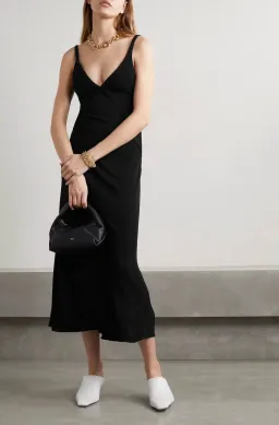 Khaite Francine Stretch Jersey Dress Black Size 6 for rent on The Volte - image 2