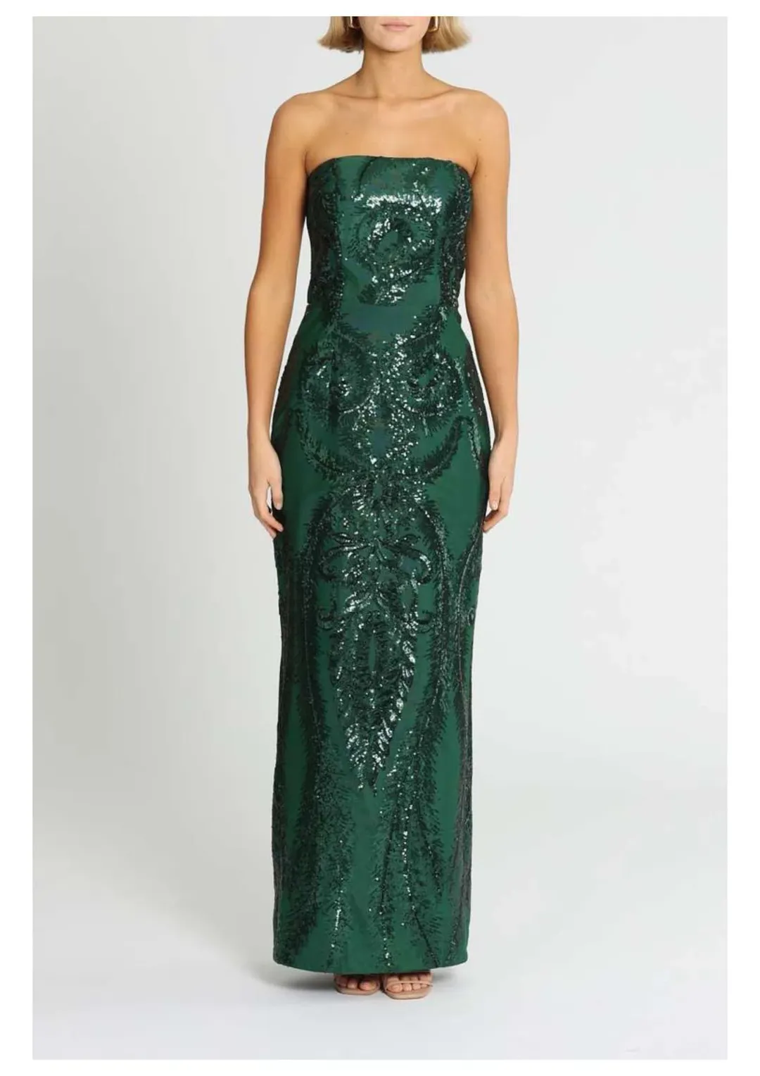 Elle Zeitoune Austin Gown Forest Green Size 12 for rent on The Volte - main image