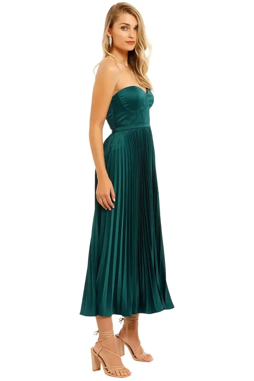 Elle Zeitoune Milan Midi Dress in Emerald Green Size 12 for rent on The Volte - main image