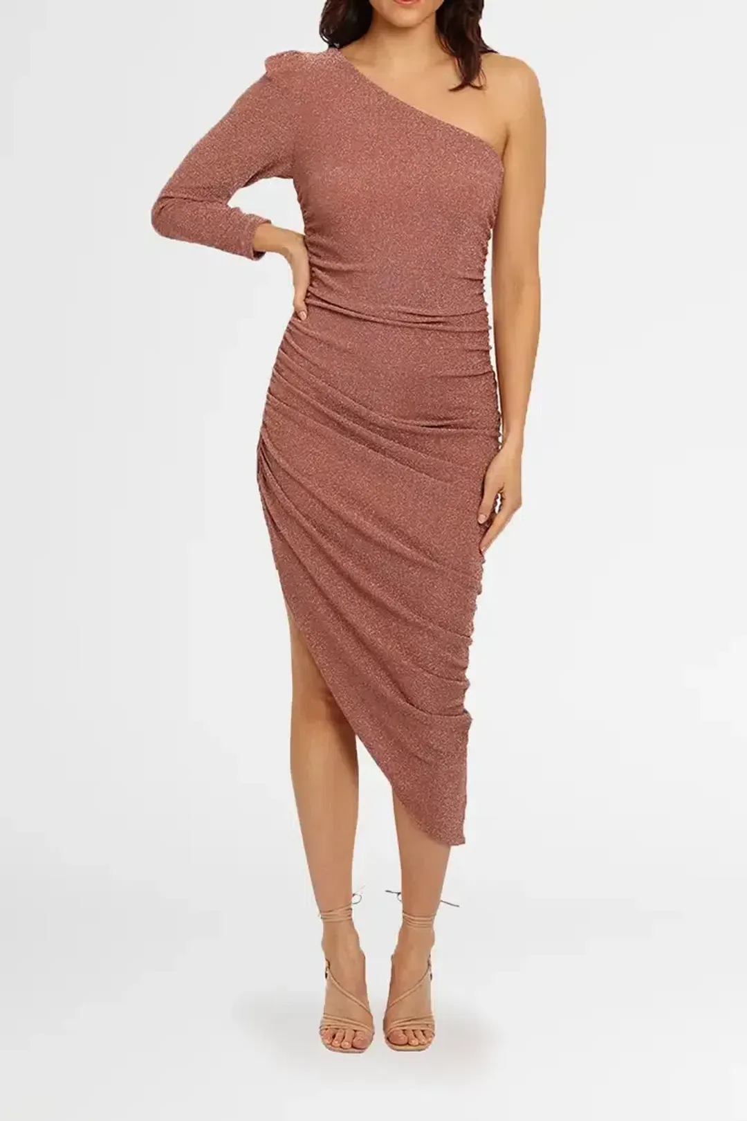 Elle Zeitoune Sabots Dress in Rose Gold Size 10 for rent on The Volte - main image