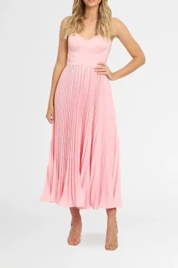 Elle Zeitoune Strapless Bustier Midi Dress in Pink Size 14 for rent on The Volte - image 2