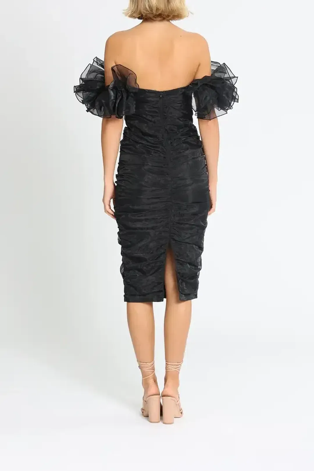 Elle Zeitoune Neveah Midi Dress in Black Size 8 for rent on The Volte - main image