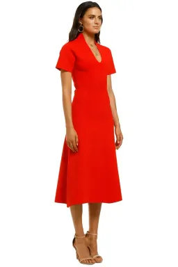 Ginger and Smart Valour Knit Midi Dress in Geranium Red Size 10 for rent on The Volte - image 2