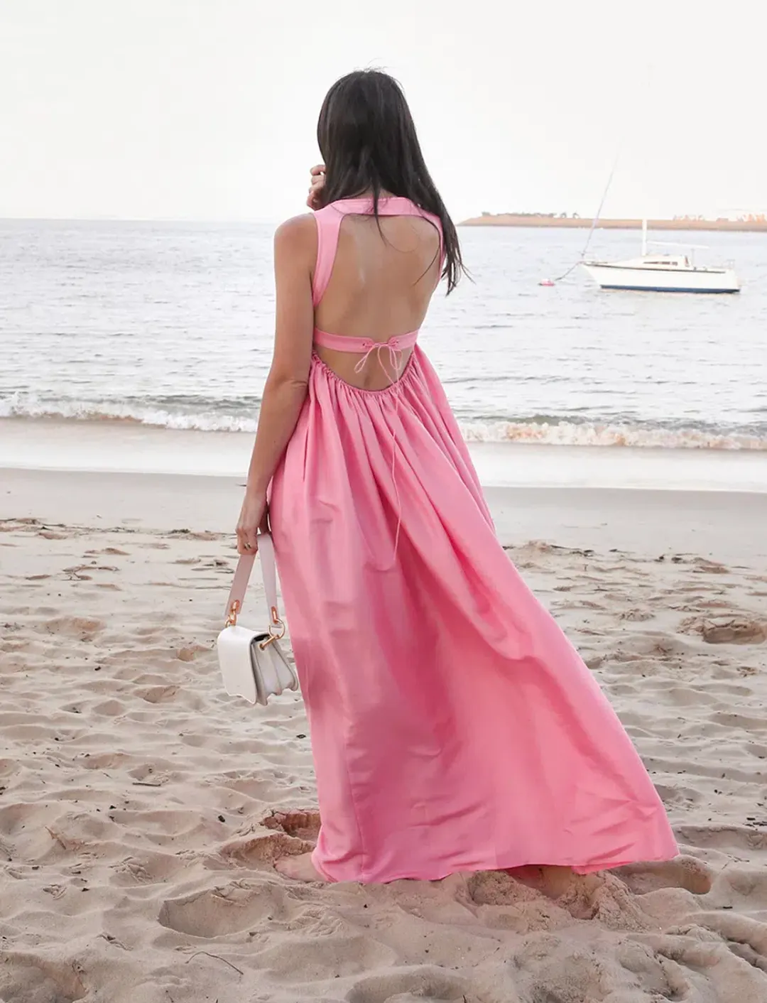 Oroton Strappy Sun Dress Pink Size AU 10 for rent on The Volte - main image