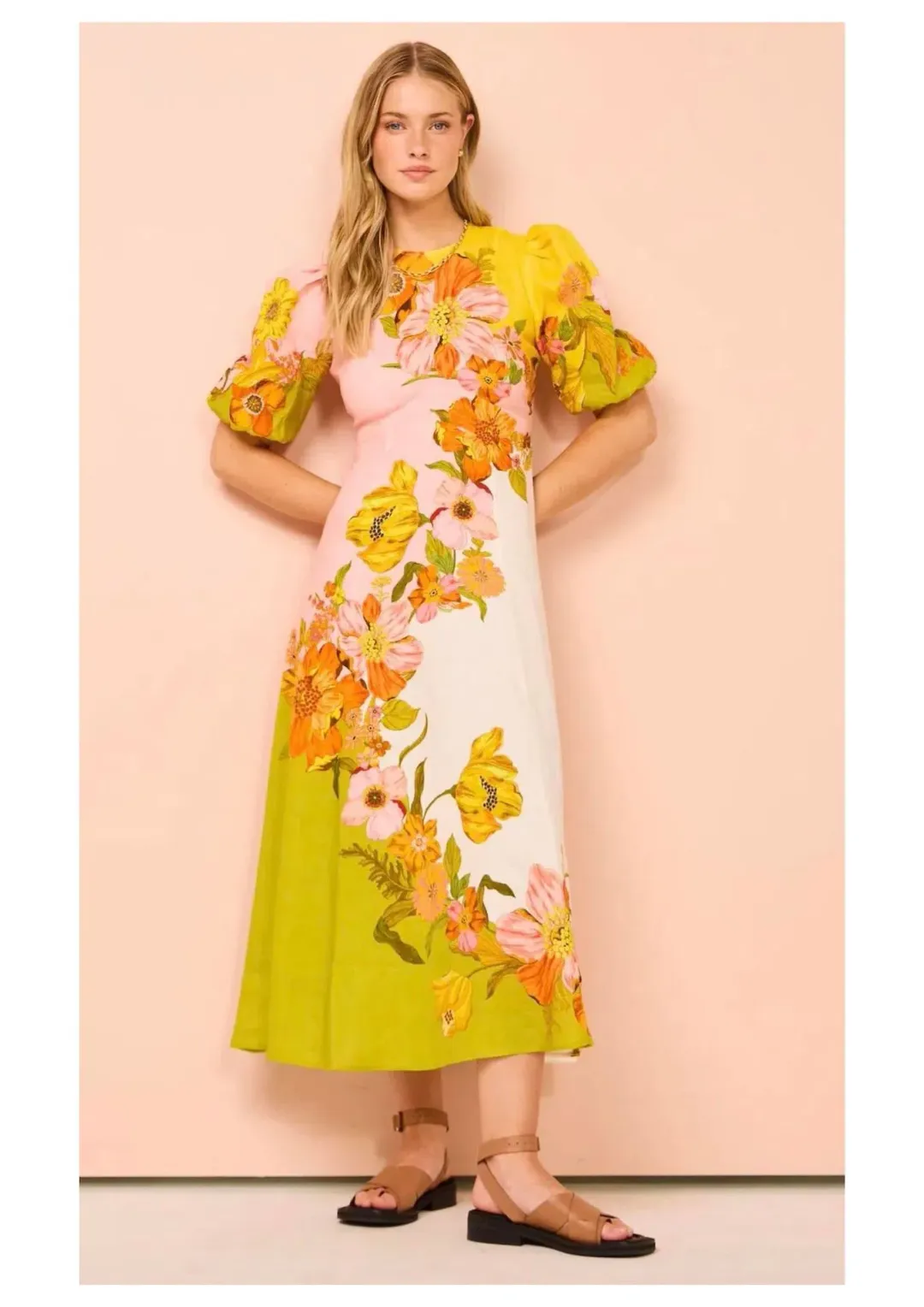Alemais Silas Midi Dress Floral Size AU 16 for rent on The Volte - main image