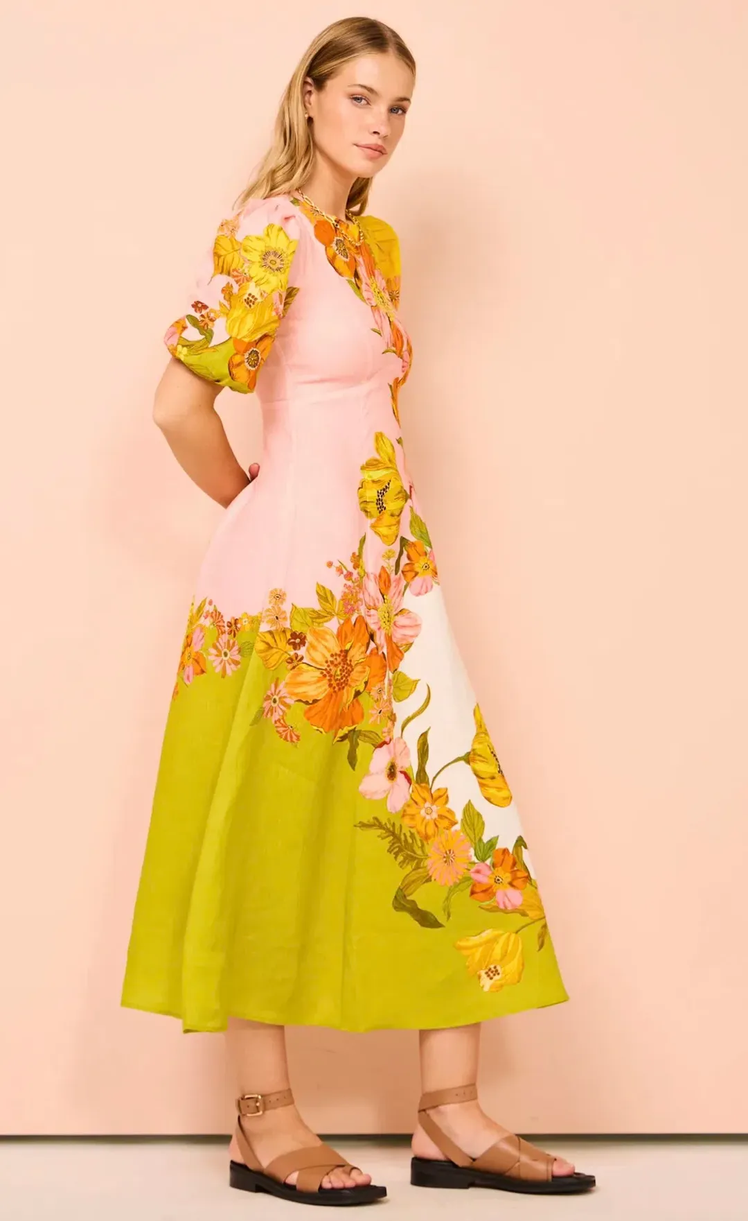 Alemais Silas Midi Dress Floral Size AU 16 for rent on The Volte - main image