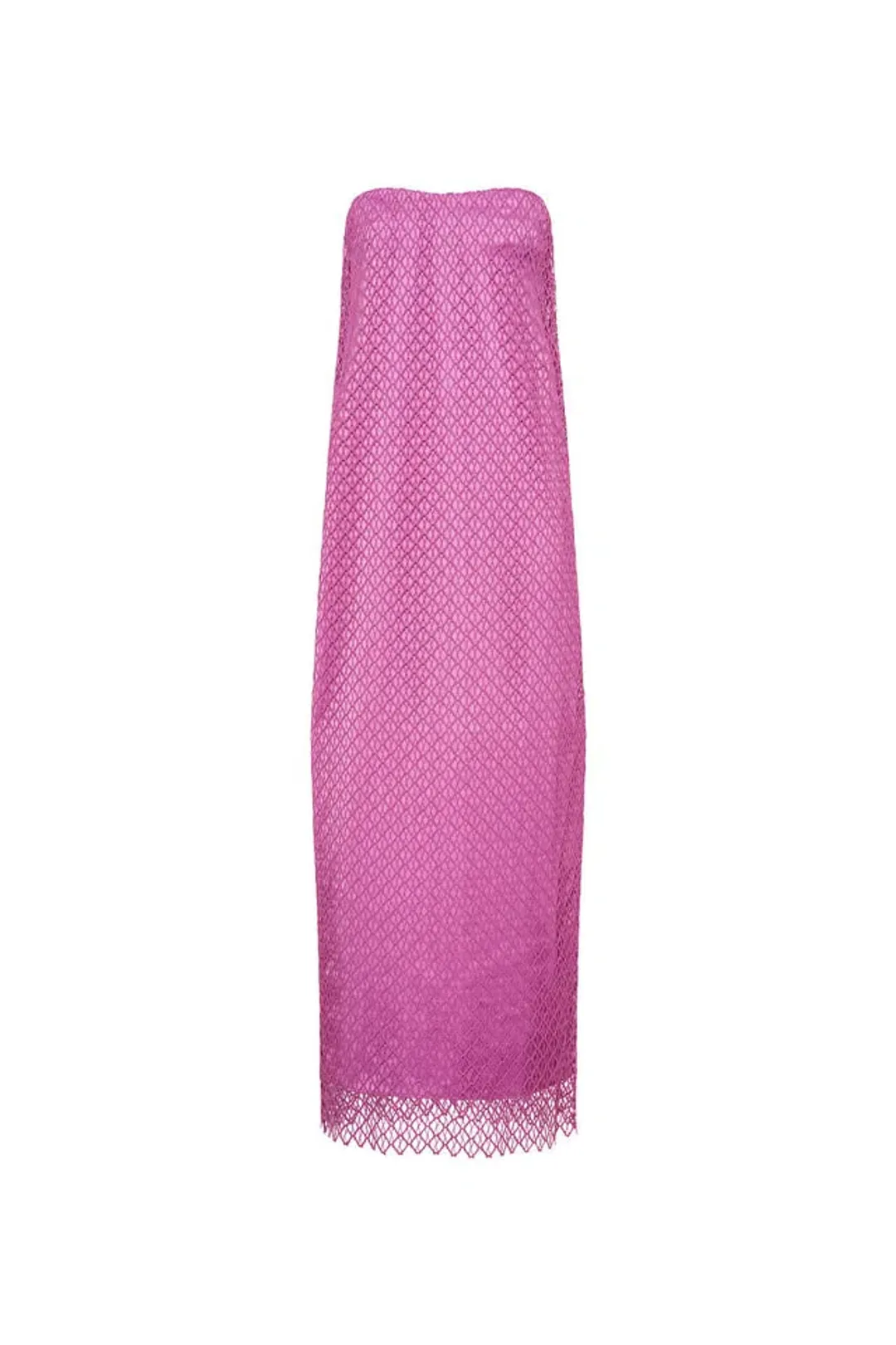 Camilla and Marc Sinclar Lace Strapless Maxi Dress in Magenta Pink Size 10 for rent on The Volte - main image