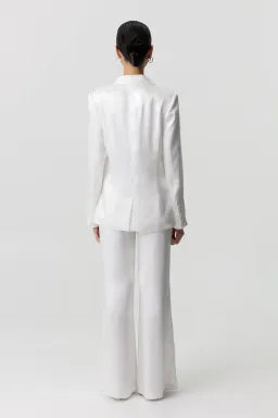 Third Form Satin Tailored Two-Piece Suit White Size 8 for rent on The Volte - image 3