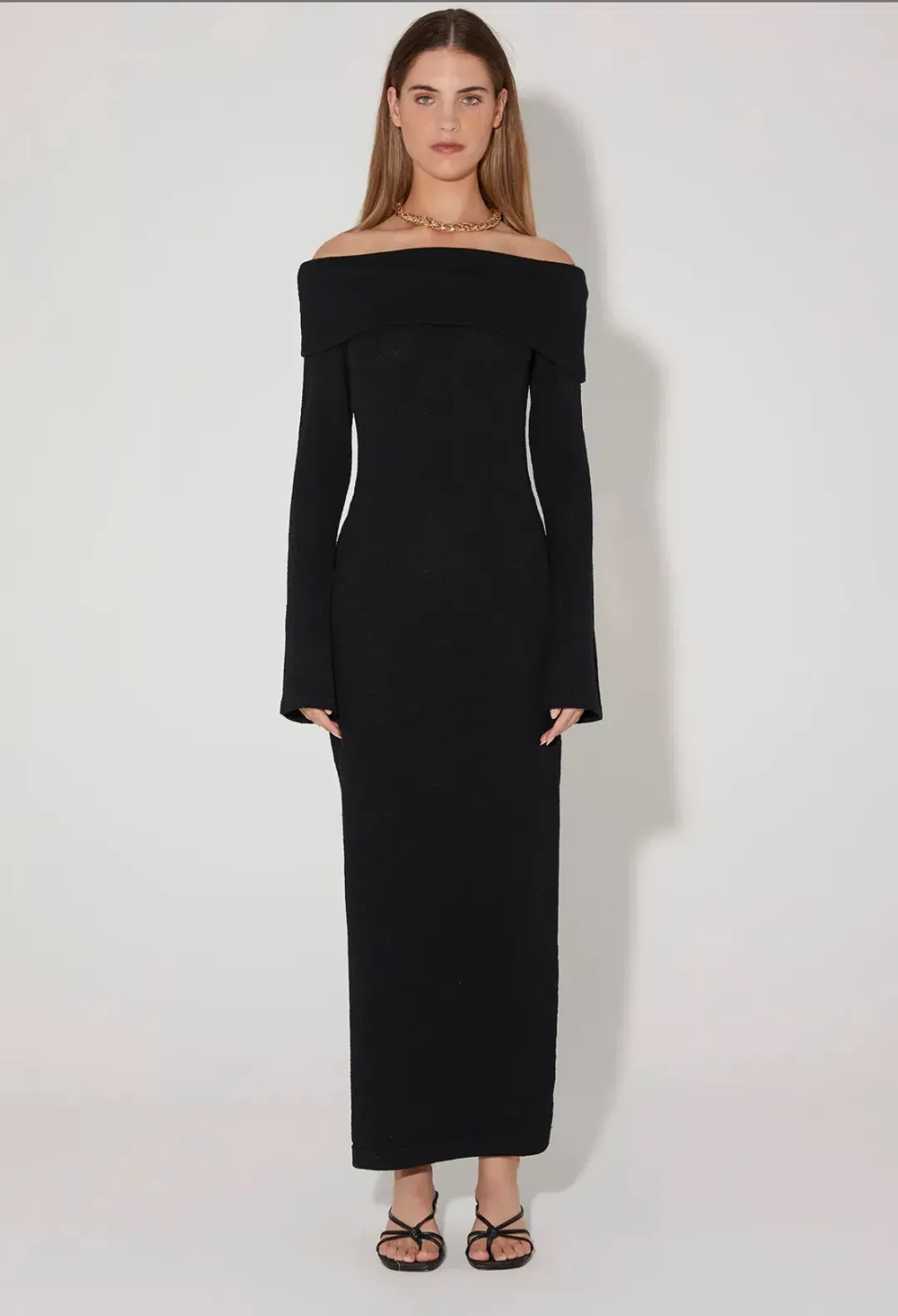 Hansen and Gretel Belair Knit Midi Dress Black Size S/ Au 8 for rent on The Volte - main image