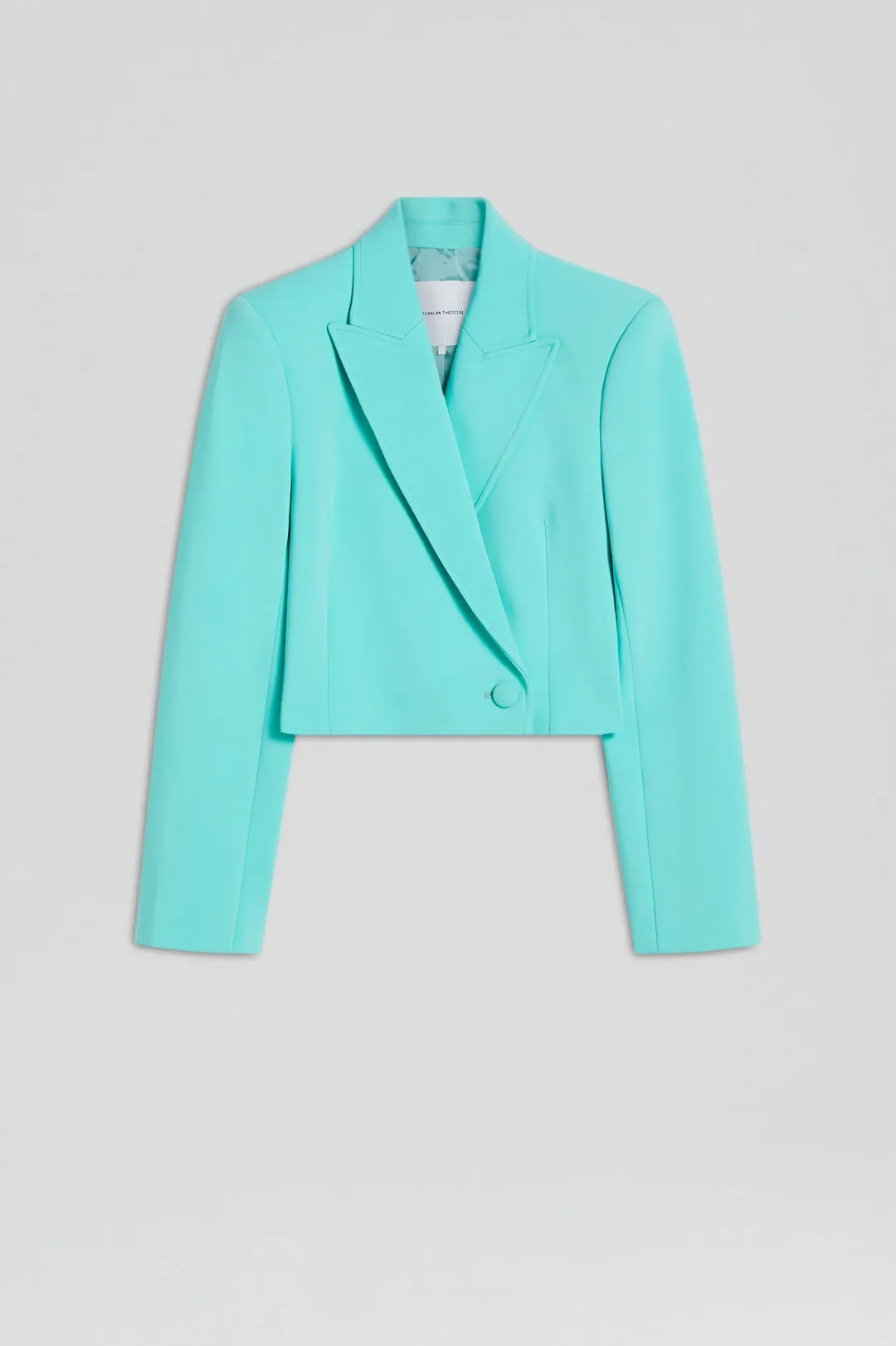 Scanlan Theodore Tailored Bustier Mini Dress and Crop Jacket Set in Turquoise Size 8 for rent on The Volte - main image