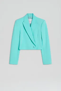 Scanlan Theodore Tailored Bustier Mini Dress and Crop Jacket Set in Turquoise Size 8 for rent on The Volte - image 4