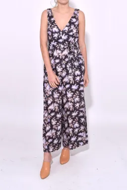 Zimmermann Stranded Jumpsuit Black Lavender Floral Size 0/AU 6 for rent on The Volte - image 2