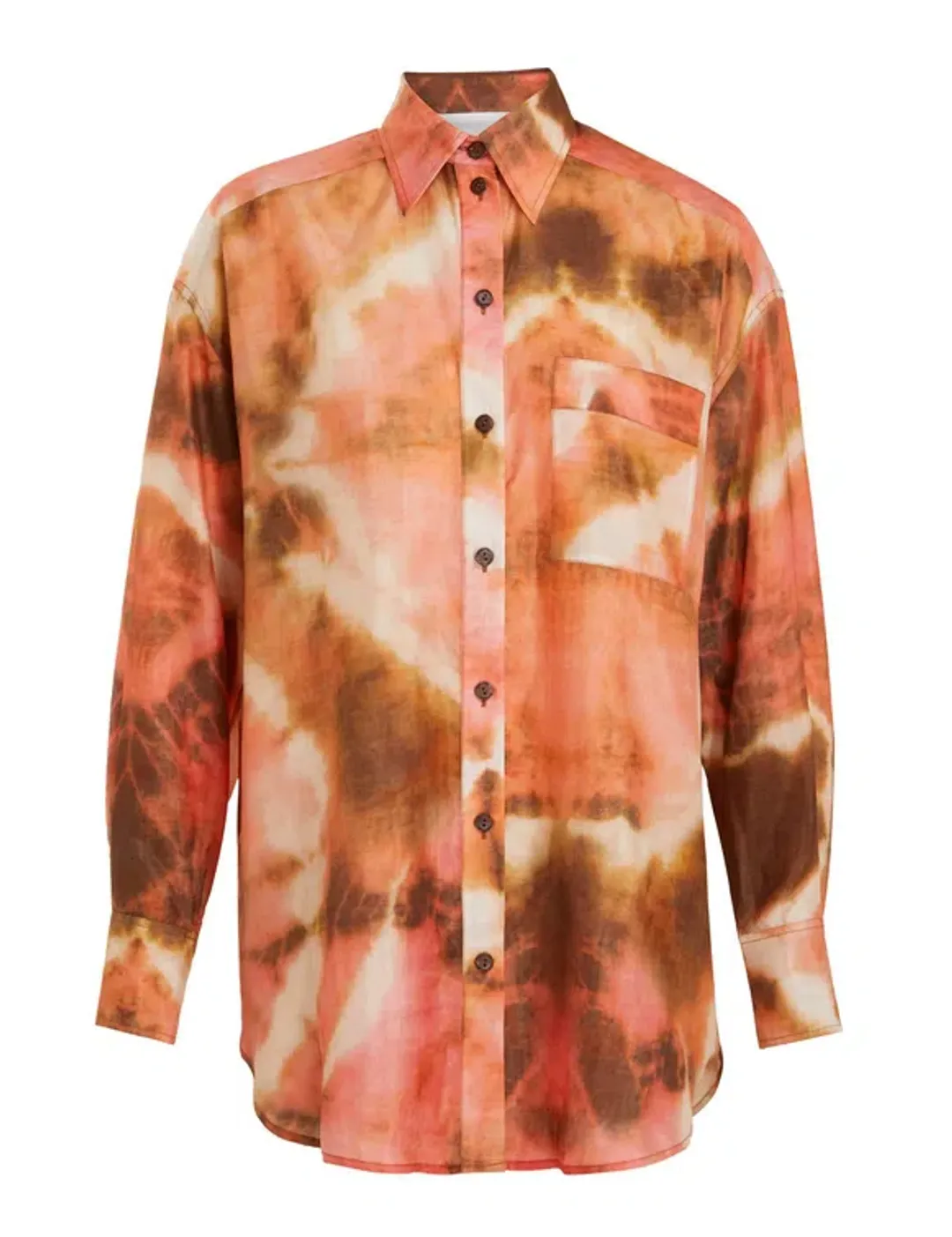 Zimmermann The Vacay Body Shirt and Vacay Relaxed Short in Red/Brown Tie Dye Set Size 0/AU 8  for rent on The Volte - main image