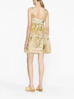 Zimmermann Coaster Strapless Ruched Mini Dress  Blush Garden Size 1/AU 10 for rent on The Volte - image 2