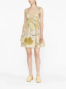 Zimmermann Coaster Strapless Ruched Mini Dress  Blush Garden Size 1/AU 10 for rent on The Volte - image 1