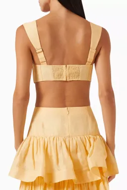 Zimmermann Coaster Bralette and Tiered Skirt in Set Butter Size 1/AU 10 for rent on The Volte - image 2